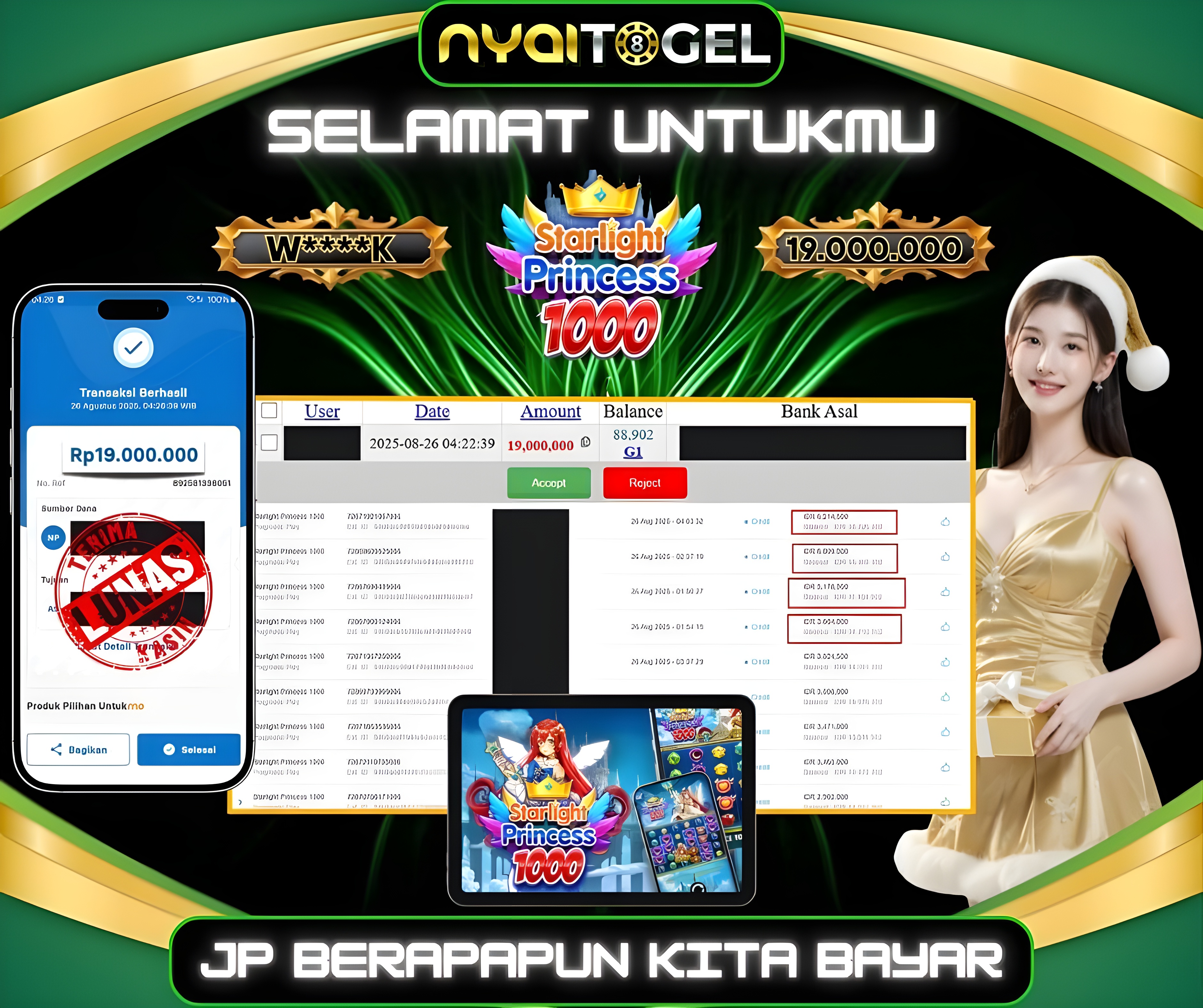 bukti jp slot
