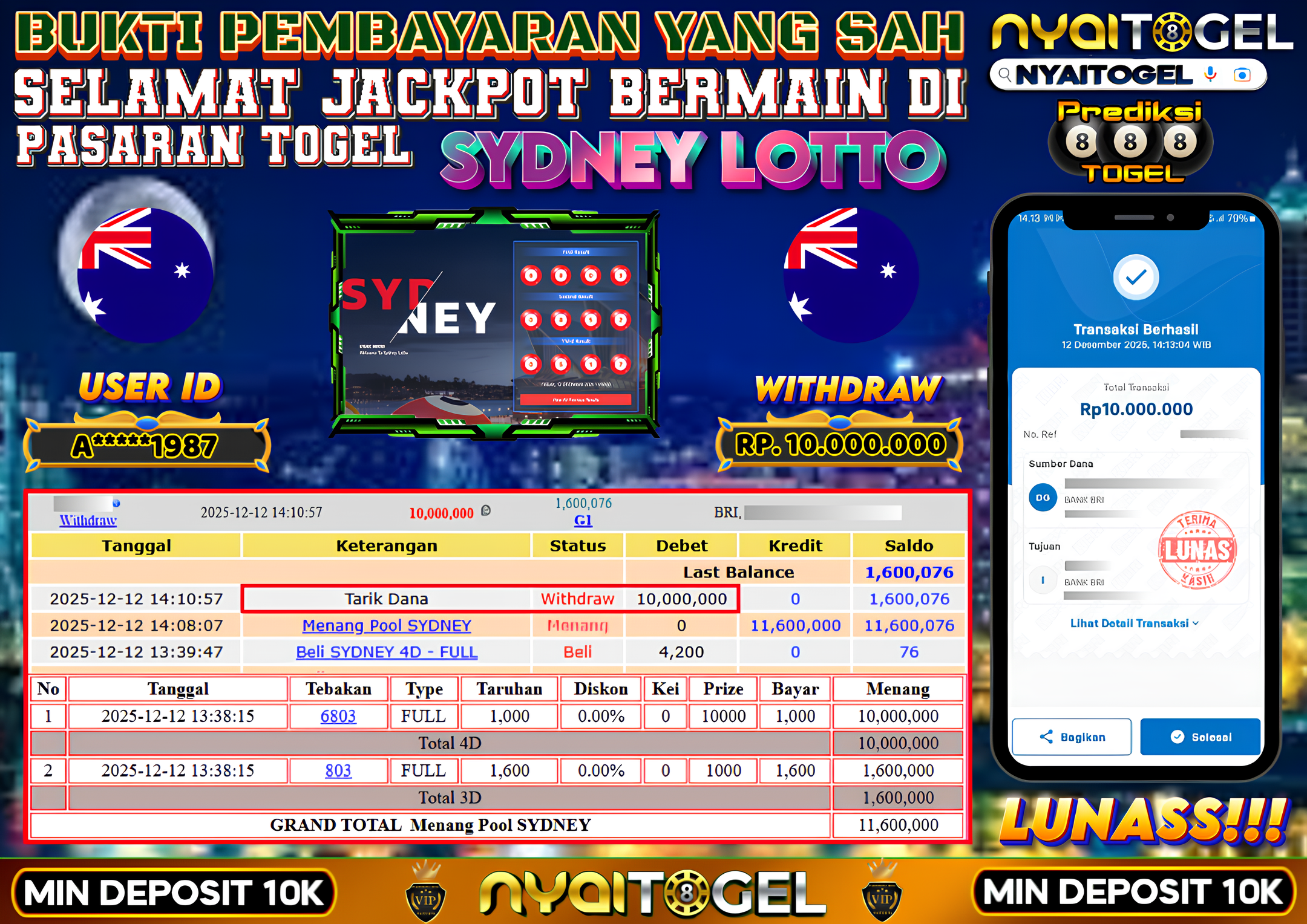 NYAITOGEL Bukti Jackpot Togel
