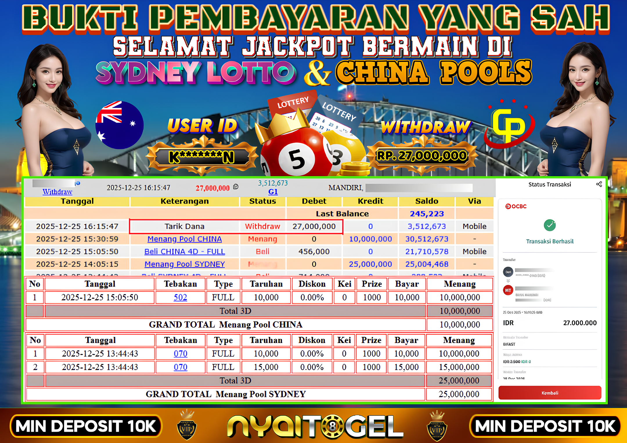 NYAITOGEL Bukti Jackpot Togel