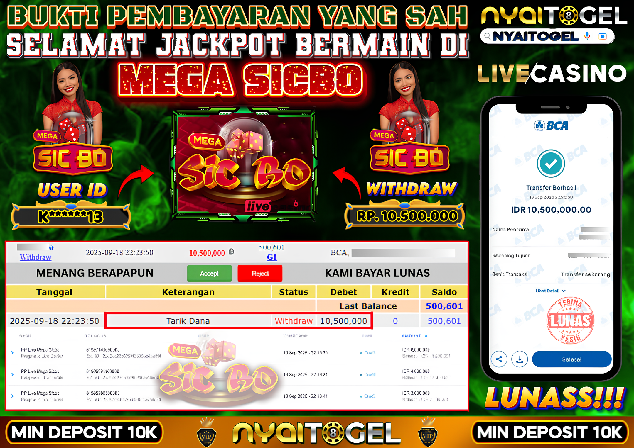 NYAITOGEL Bukti Jackpot Livecasino