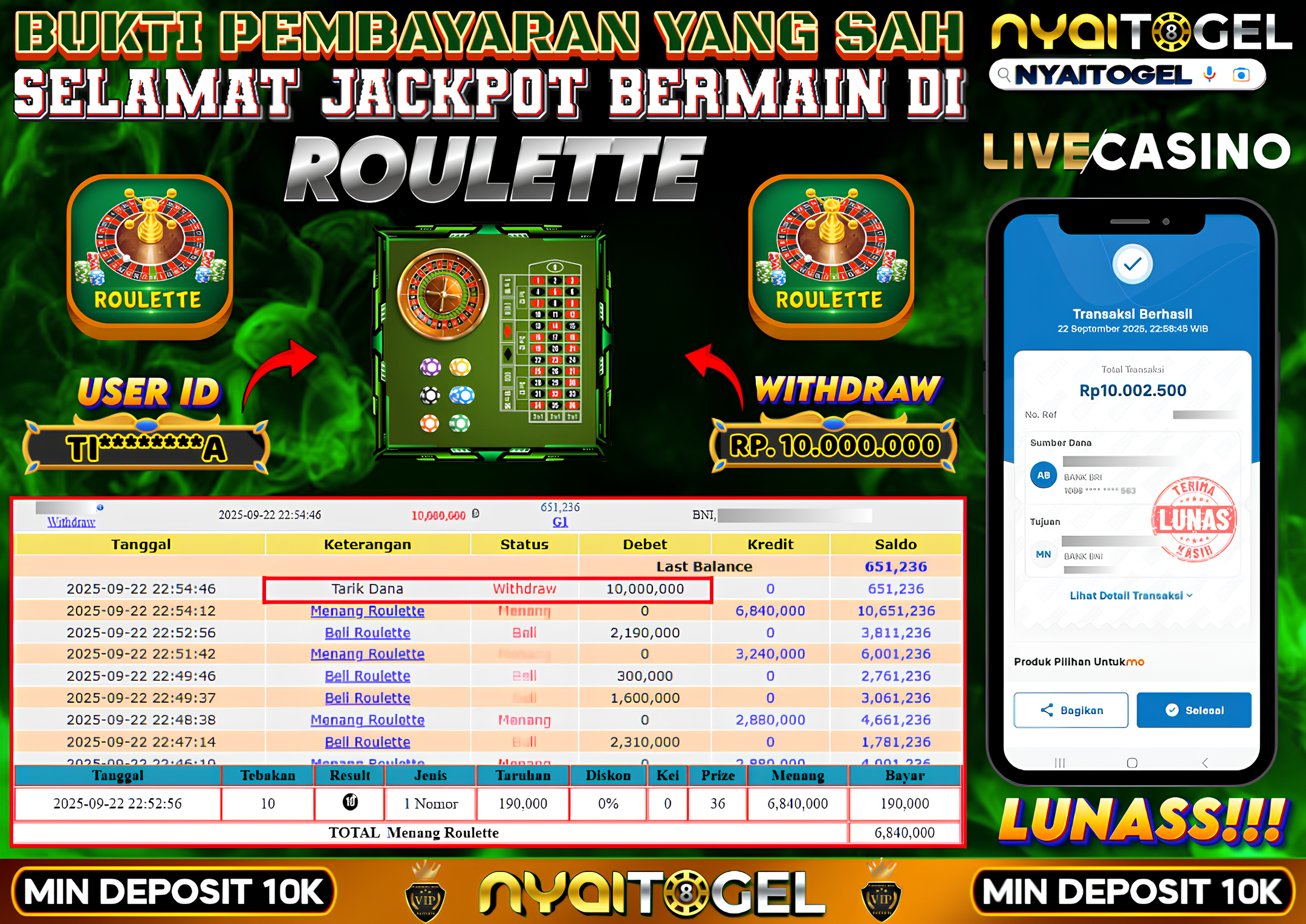NYAITOGEL Bukti Jackpot Livecasino
