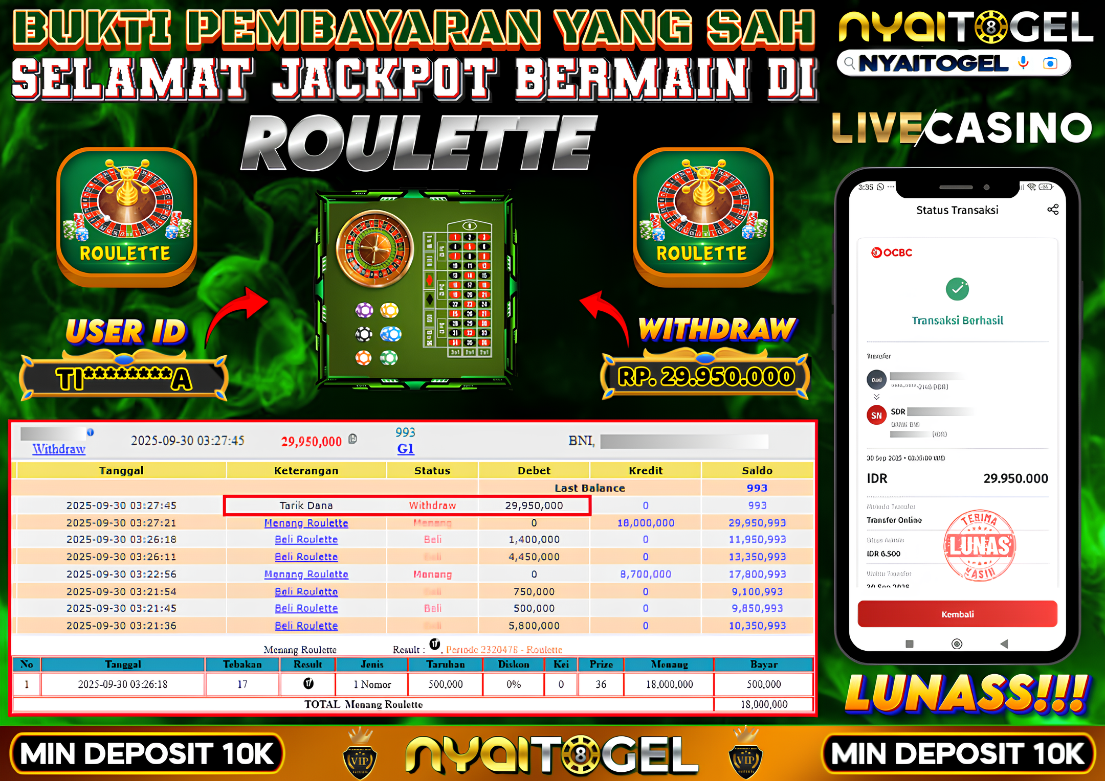 NYAITOGEL Bukti Jackpot Livecasino