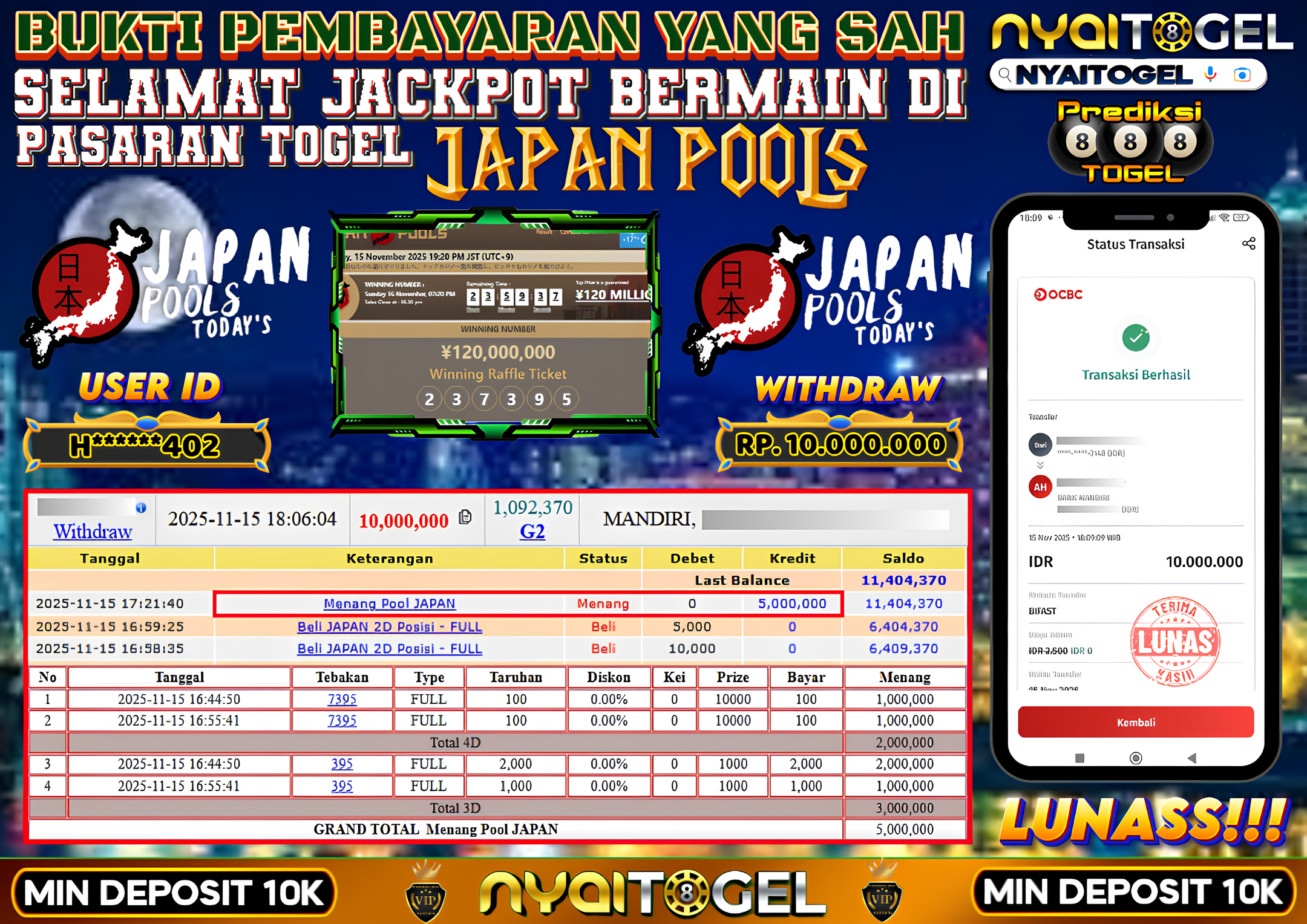NYAITOGEL Bukti Jackpot Togel