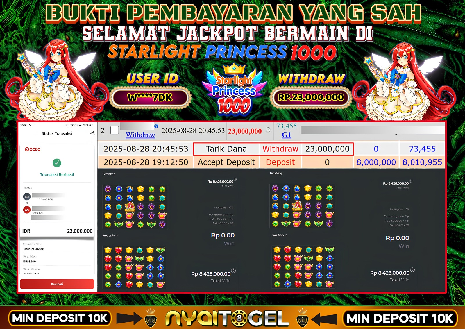bukti jp slot