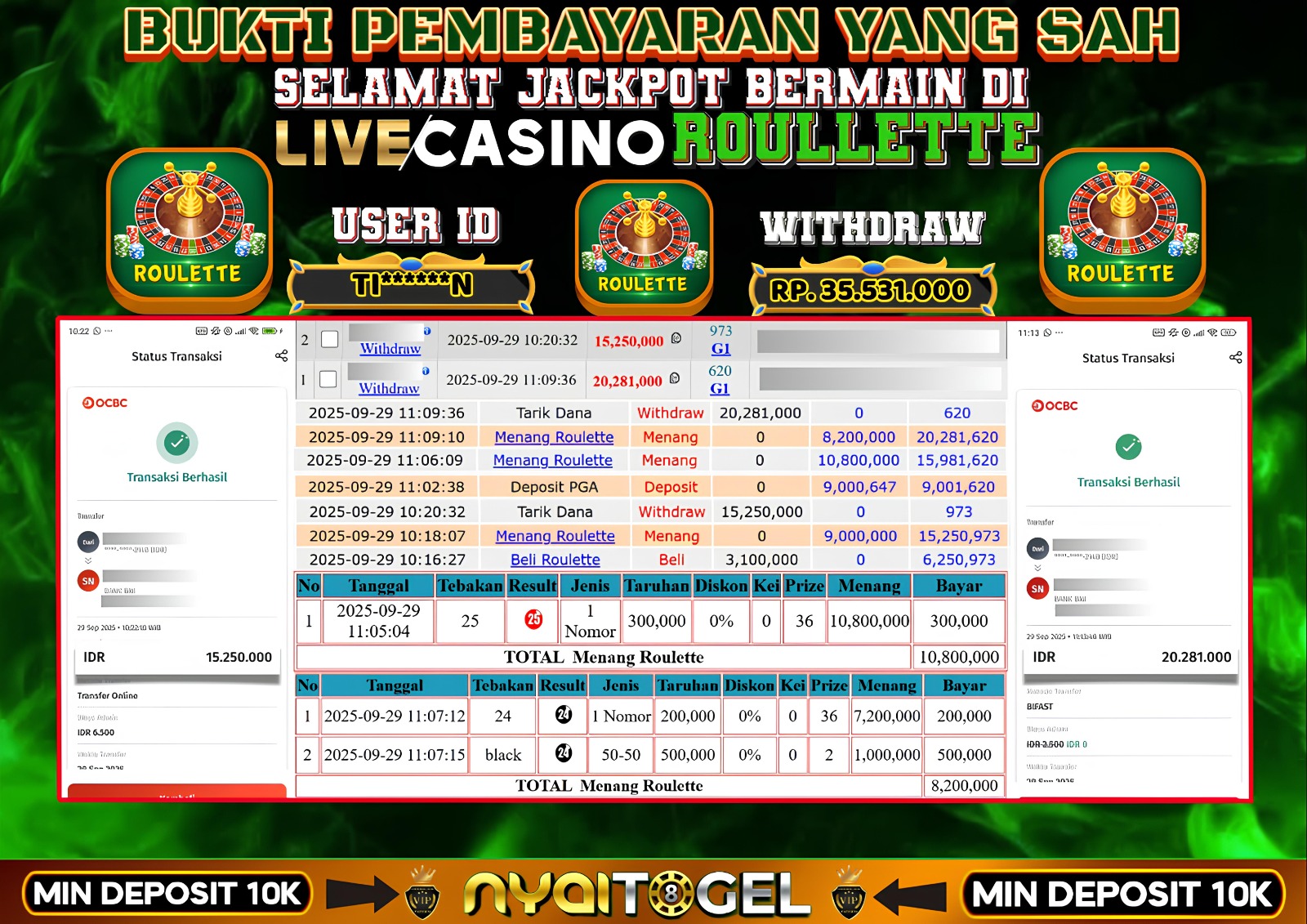 bukti jp livecasino