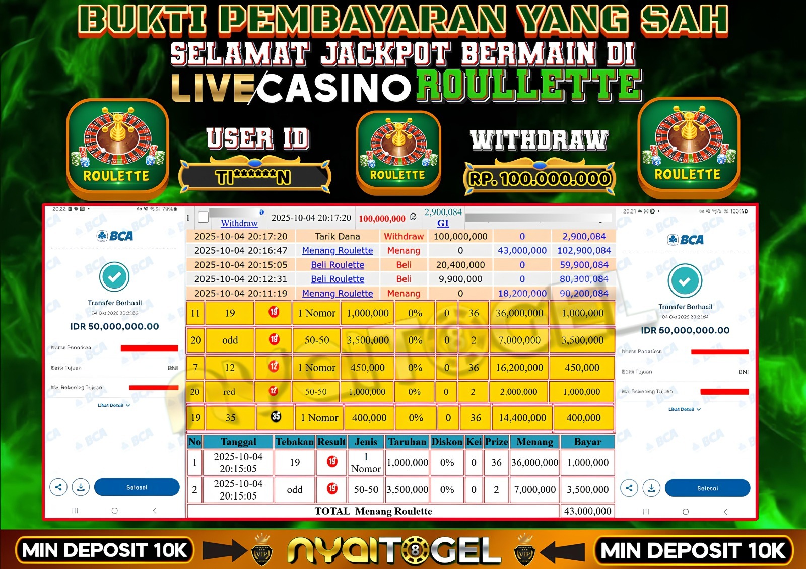 bukti jp livecasino