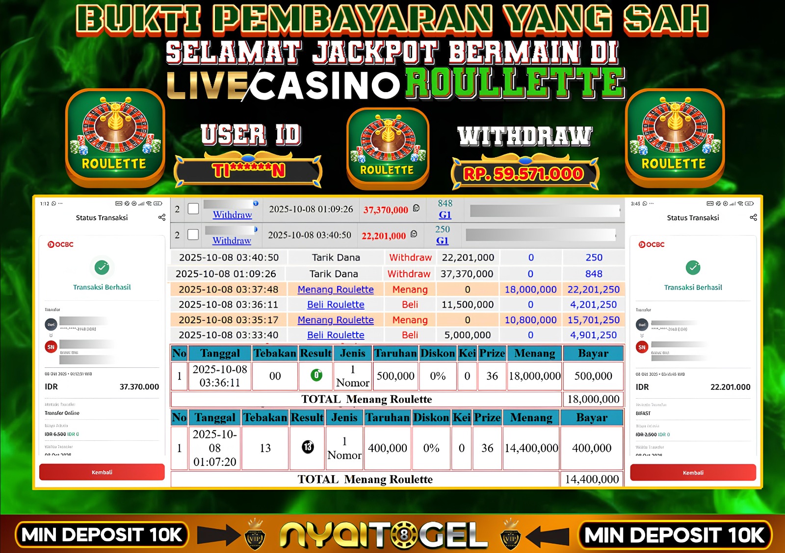 bukti jp livecasino
