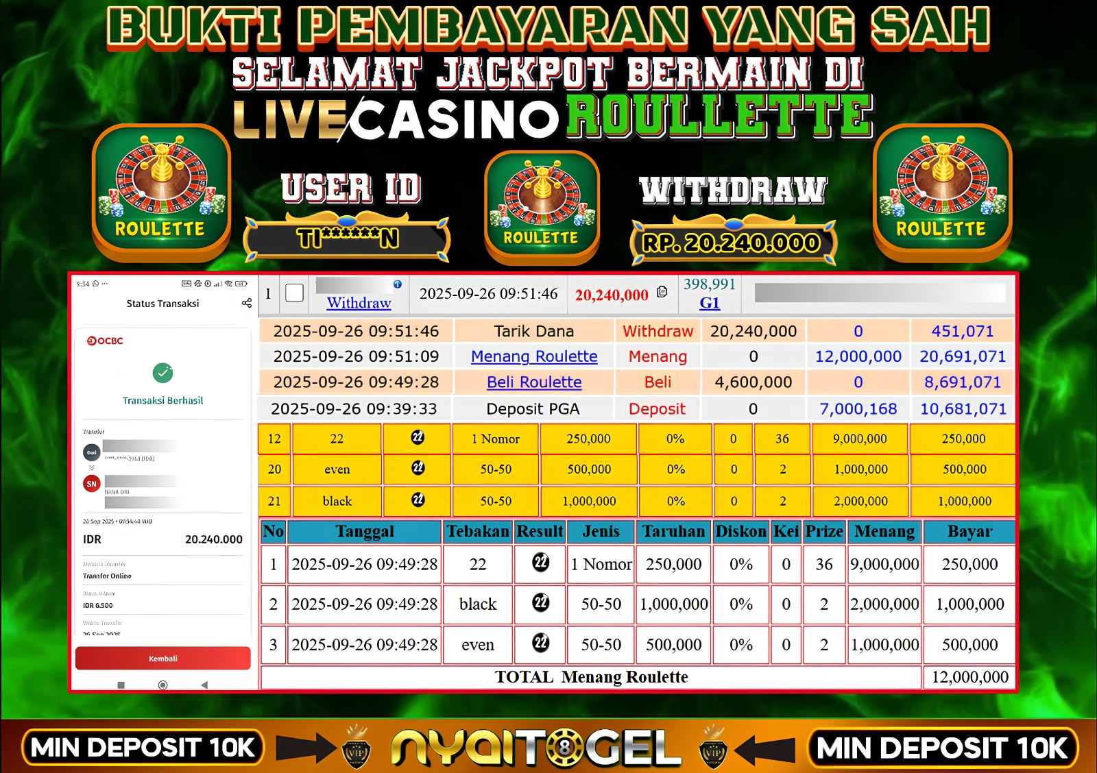 NYAITOGEL Bukti Jackpot Livecasino
